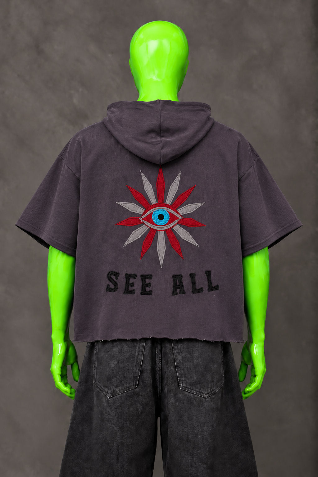 All Seeing Eye Handmade Custom Reworked Hoodie | XL | 1 of 1 Streetwear | Cut & Sew
