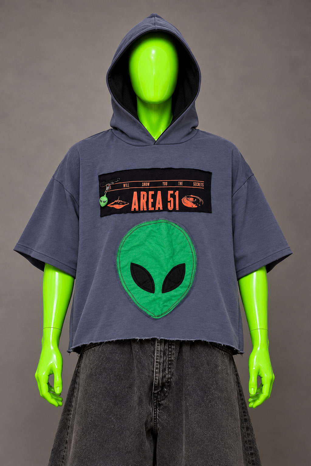 Area 51 Alien Nostalgia Handmade Custom Reworked Hoodie | XL | 1 of 1 Streetwear | Cut & Sew