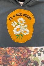 Be A Nice Human Pop Culture Handmade Custom Reworked Hoodie | XL | 1 of 1 Streetwear | Cut & Sew
