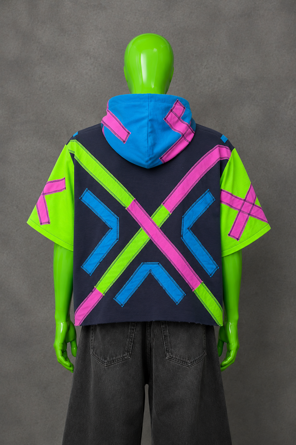 Blink 182 Reworked Hoodie – Neon Patchwork Streetwear | Y2K Grunge | One of One