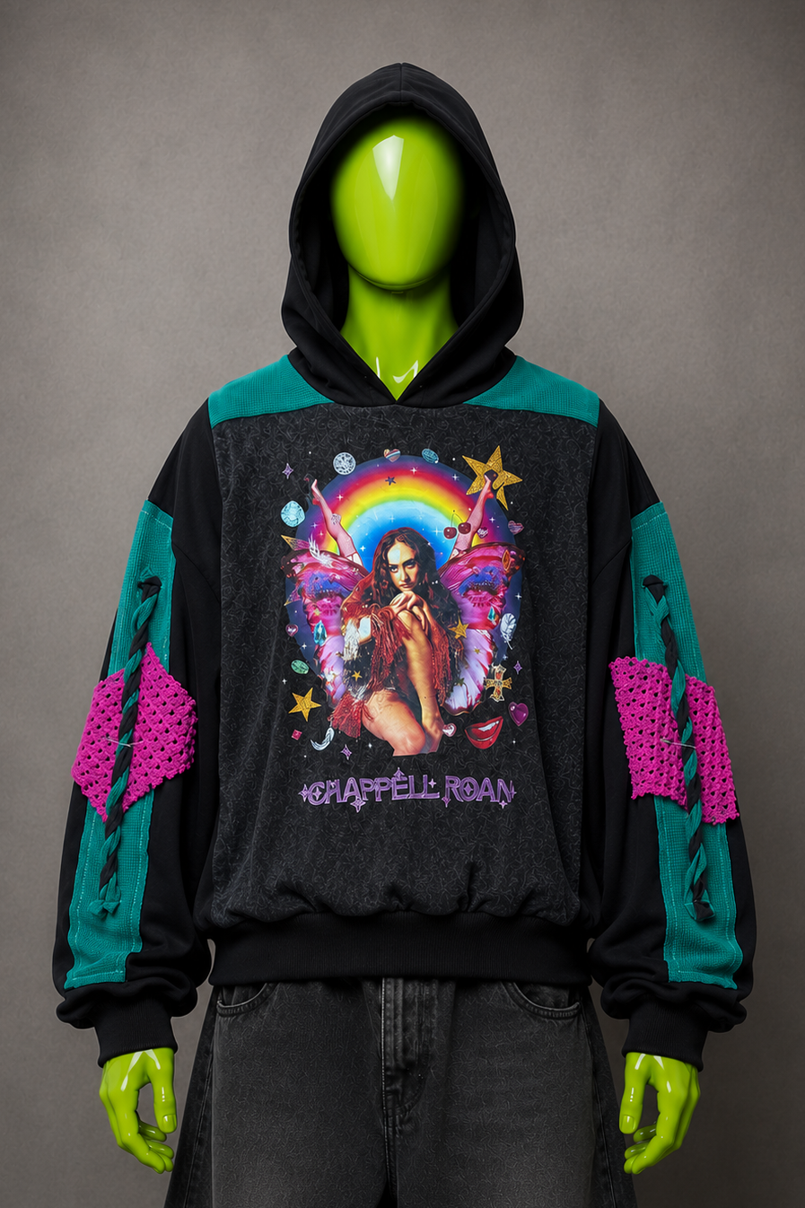 Chappell Roan Reworked Patchwork Hoodie – 2000s Streetwear | Indie Style Unisex