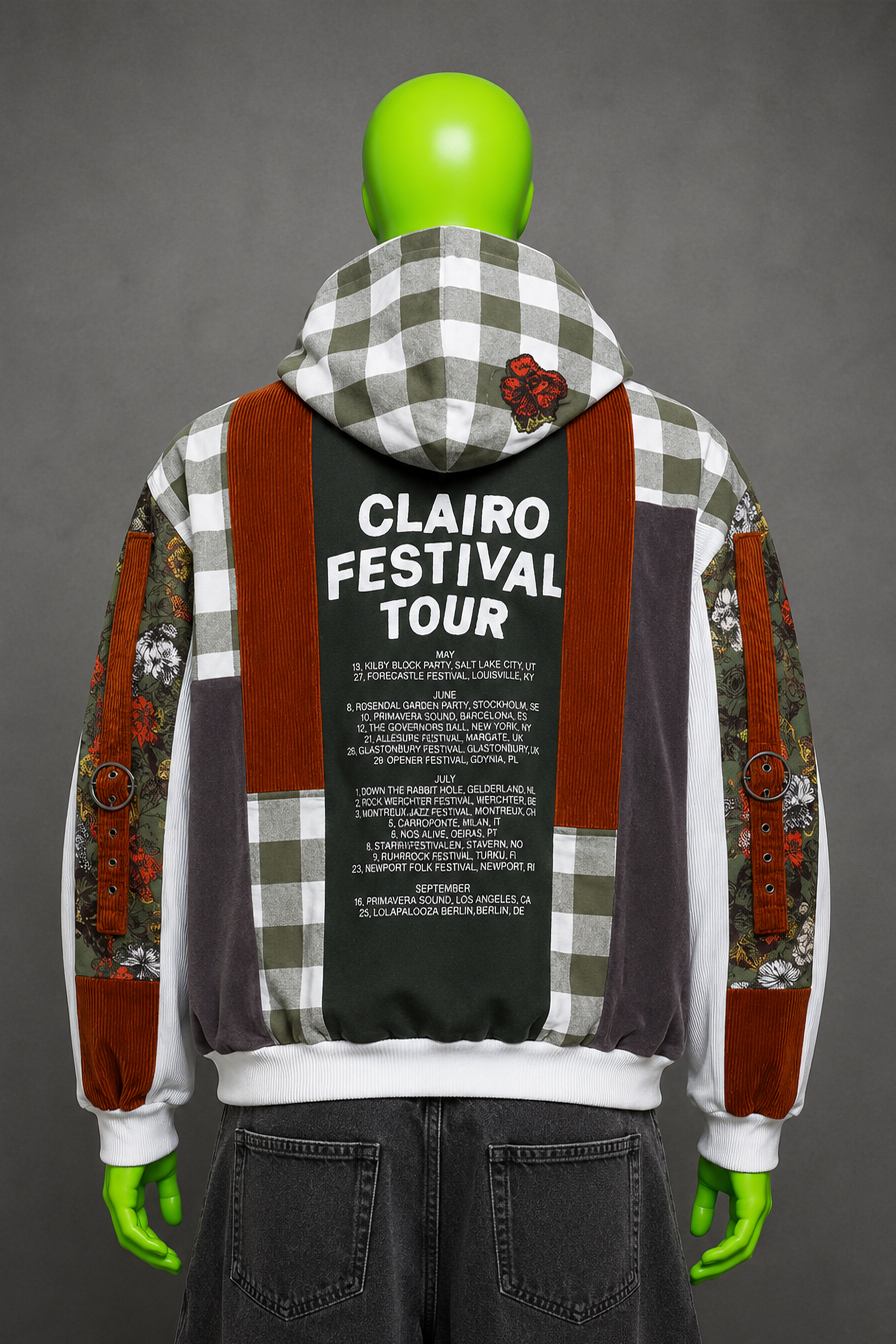 Clairo Festival Tour Oversized Hoodie – Reworked Streetwear | Indie Grunge