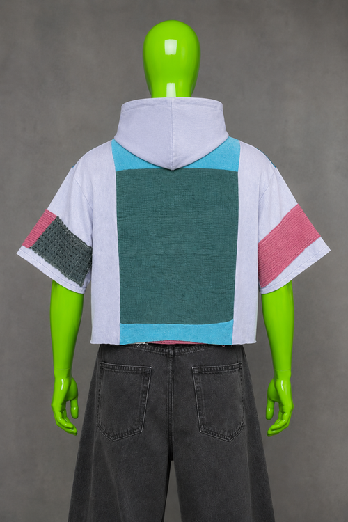 Cottagecore Textured Distressed Patchwork Hoodie – Y2K Streetwear | Folk Style