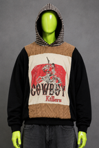 Cowboy Killers Oversized Patchwork Hoodie – Country Streetwear | Y2K Grunge
