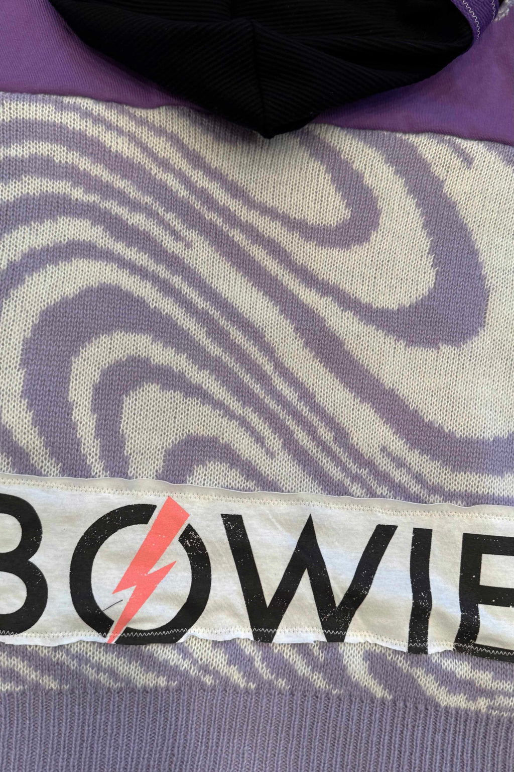 David Bowie Glam Rock Handmade Custom Reworked Hoodie | XL | 1 of 1 Streetwear | Cut & Sew