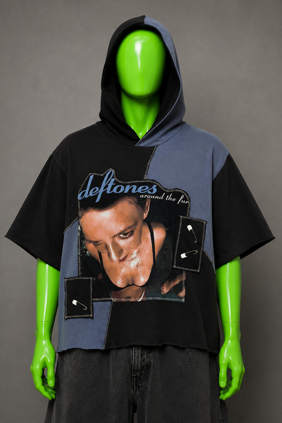 Deftones Patchwork Upcycled Hoodie – Metal Streetwear | Distressed Y2K Alt