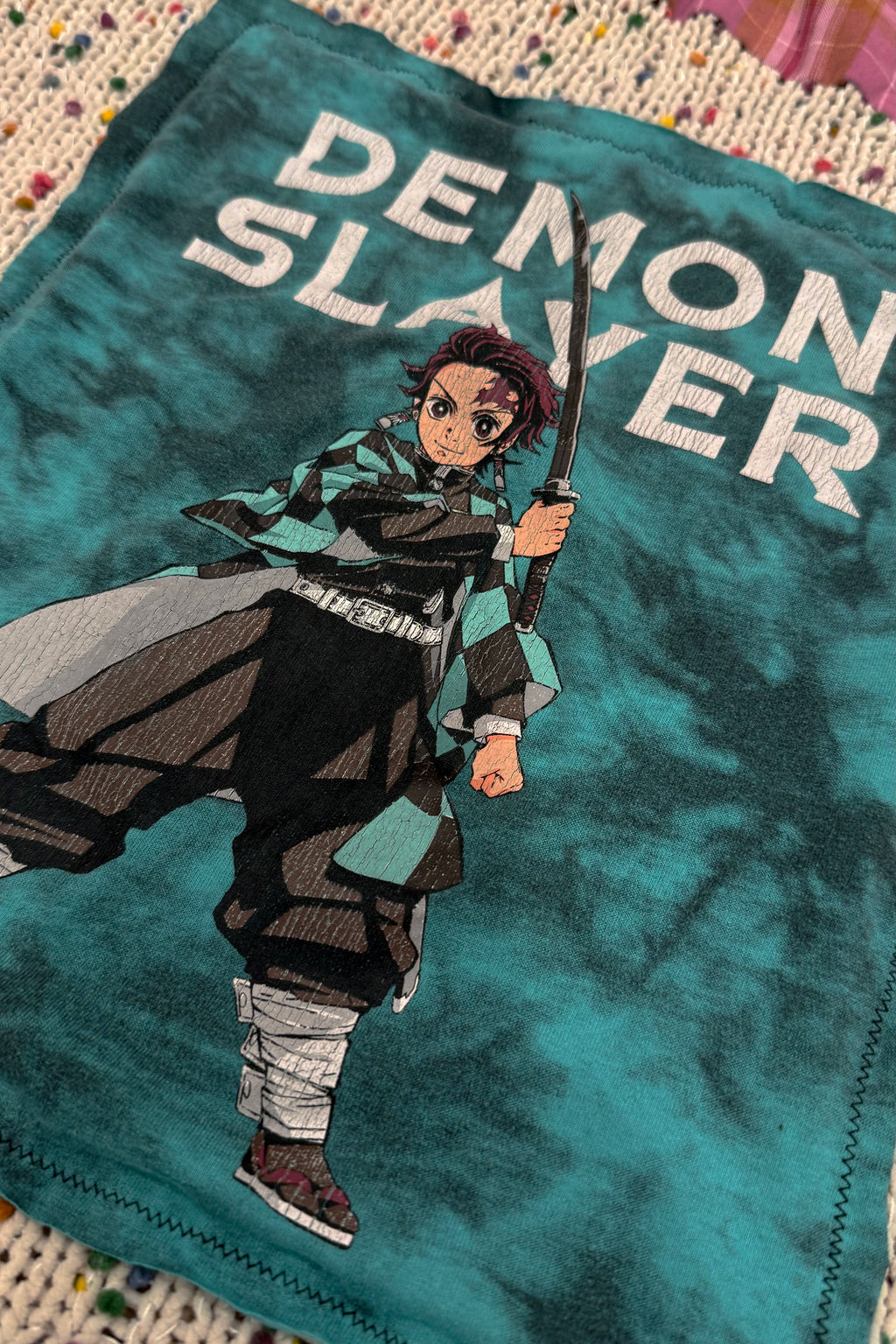 Demon Slayer Tanjiro Kamado Anime Handmade Custom Reworked Hoodie | XL | 1 of 1 Streetwear | Cut & Sew