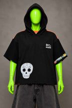 Día de los Muertos Halloween Horror Handmade Custom Reworked Hoodie | XL | 1 of 1 Streetwear | Cut & Sew