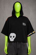 Día de los Muertos Reworked Patchwork Hoodie –  Horrorcore Streetwear | Unisex