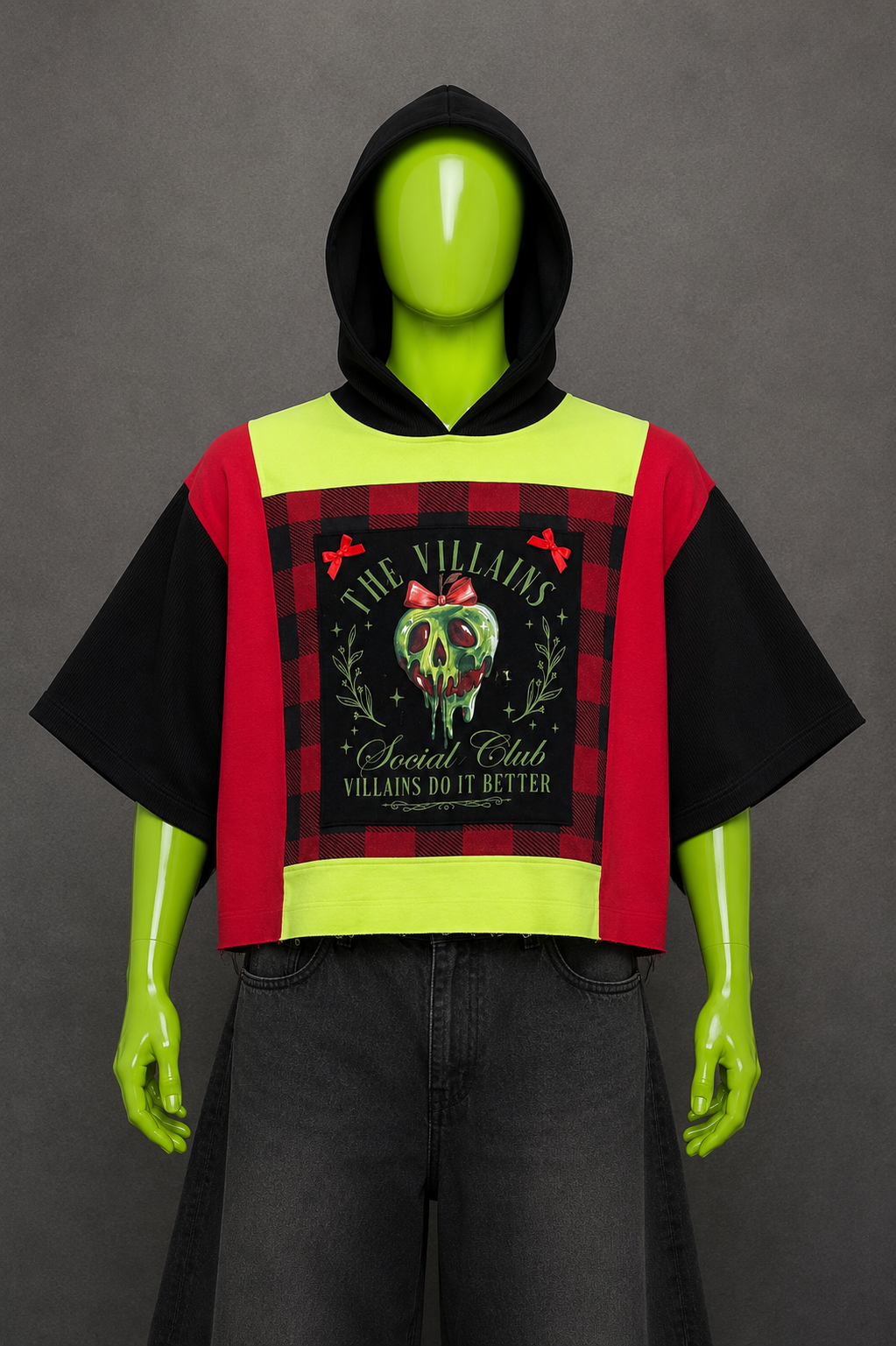Disney Villains Apple Reworked Patchwork Hoodie – Horrorcore Streetwear | Y2K