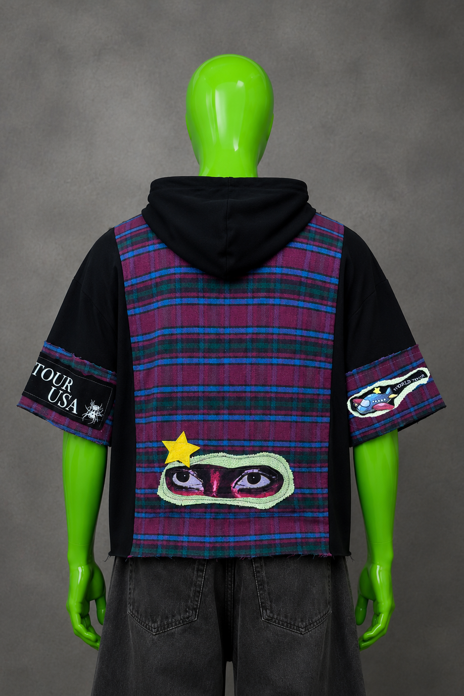 Doja Cat Oversized Reworked Patchwork Hoodie – Indie Grunge | Streetwear | 1of1