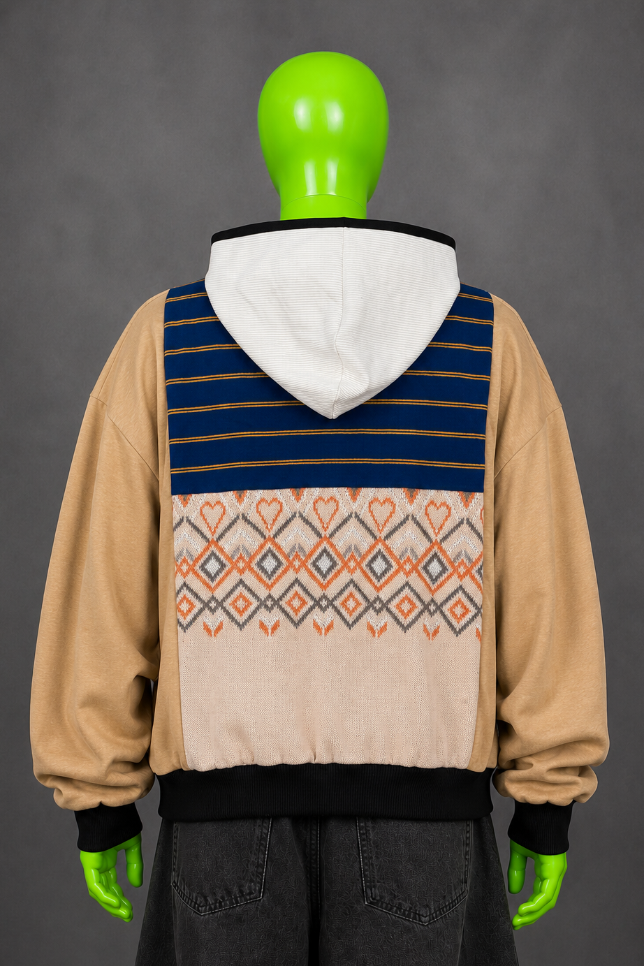 Dragon Ball Oversized Upcycled Hoodie – Cartoon Anime Streetwear | Y2K Grunge