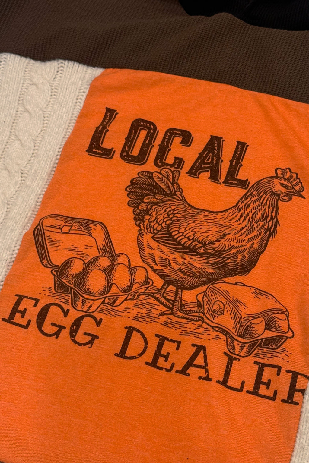 Neighborhood Egg Dealer Country Folk Handmade Custom Reworked Hoodie | XL | 1 of 1 Streetwear | Cut & Sew