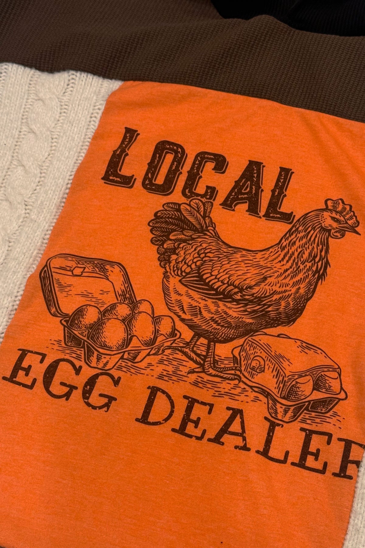 Neighborhood Egg Dealer Country Folk Handmade Custom Reworked Hoodie | XL | 1 of 1 Streetwear | Cut & Sew