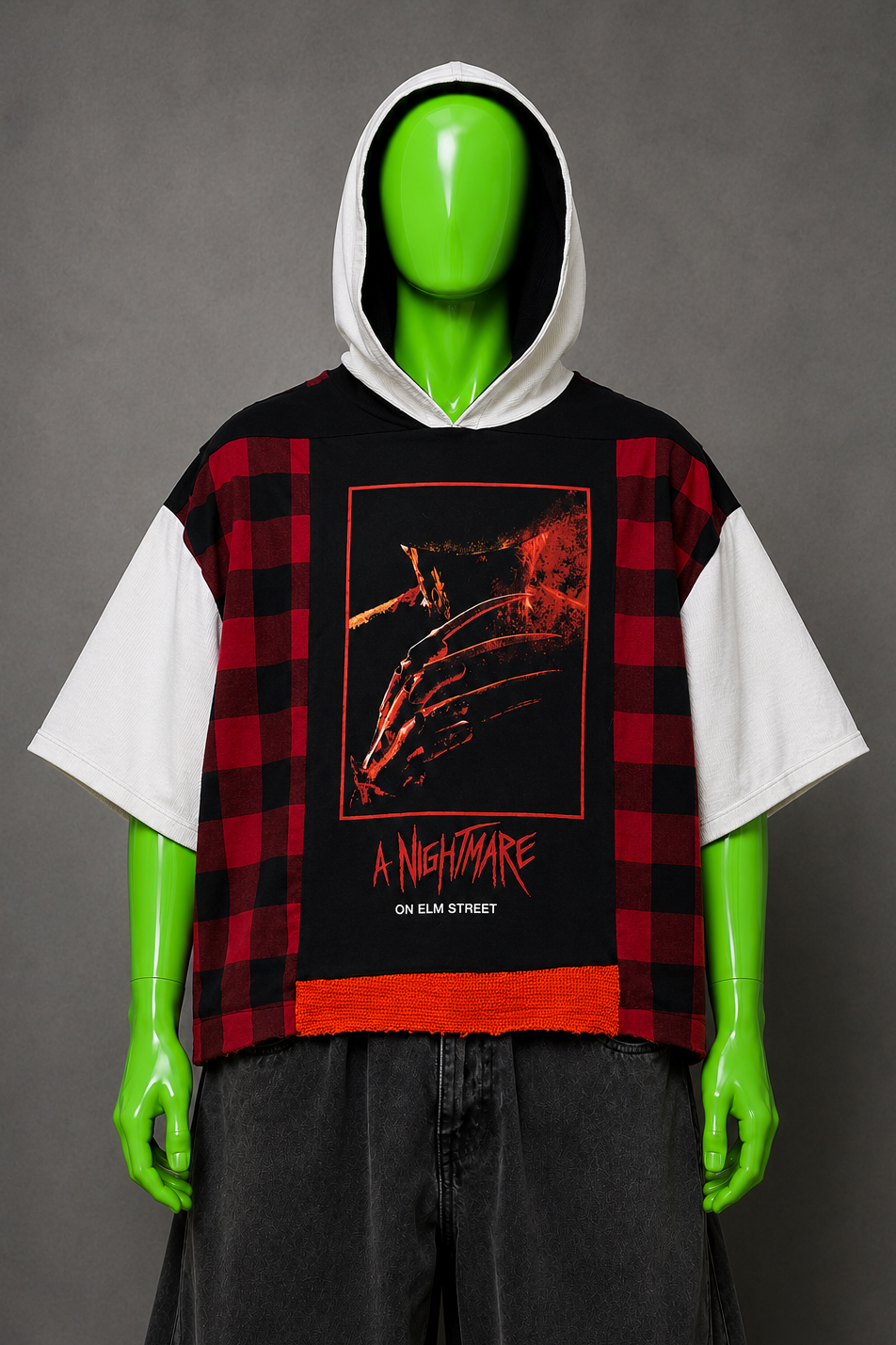 Freddy Krueger Nightmare Reworked Patchwork Hoodie – Halloween Streetwear | Y2K