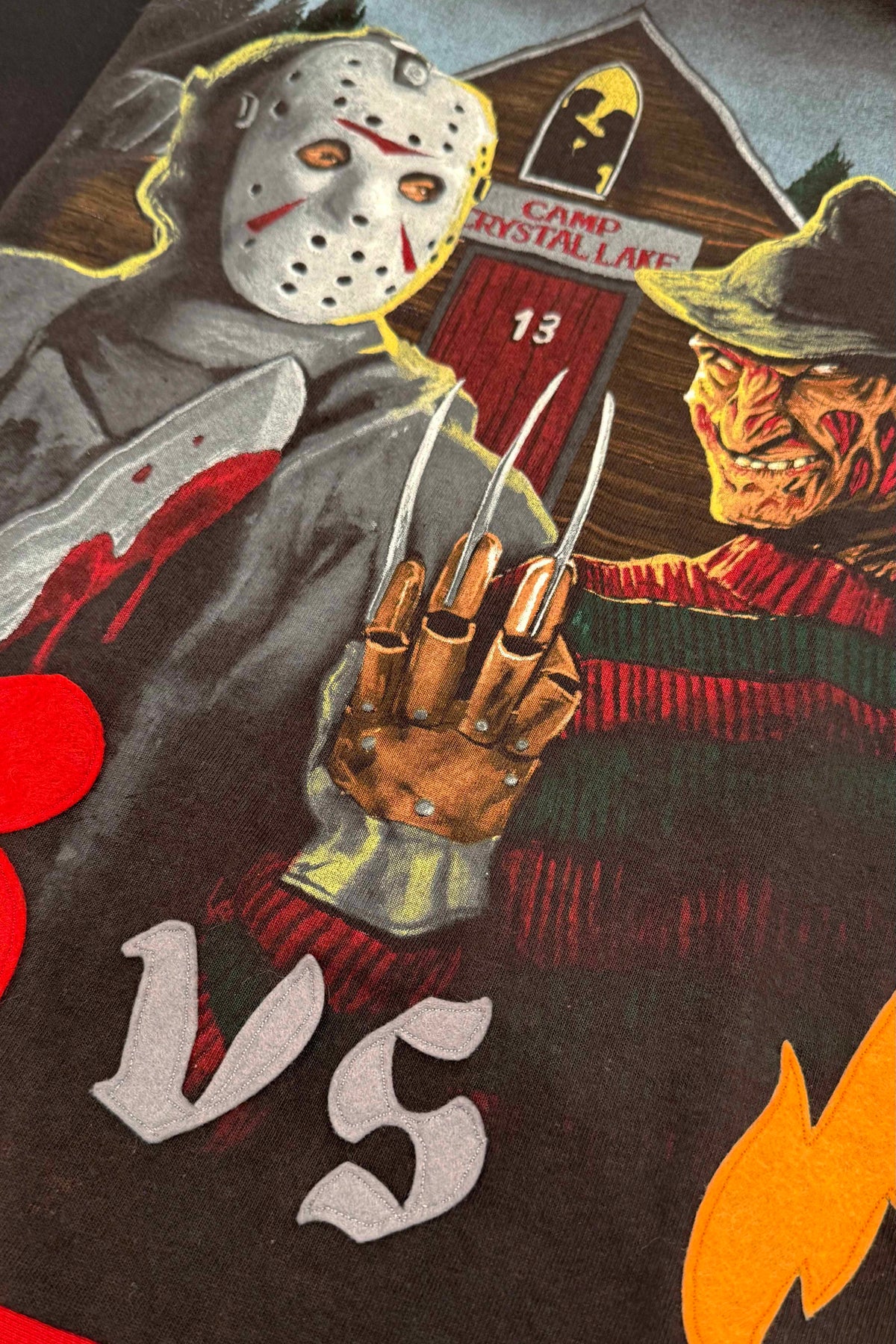 Freddy VS Jason Halloween Horror Handmade Custom Reworked Hoodie | XL | 1 of 1 Streetwear | Cut & Sew