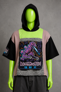 Godzilla Graphic Reworked Patchwork Hoodie –  Pop Culture Streetwear | Unisex