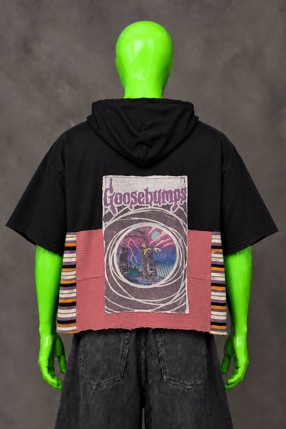 Goosebumps Halloween Nostalgia Handmade Custom Reworked Hoodie | XL | 1 of 1 Streetwear | Cut & Sew
