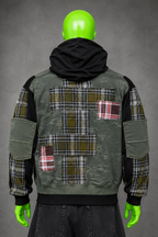 Green Day Upcycled Patchwork Hoodie – Distressed Indie Grunge Streetwear Unisex