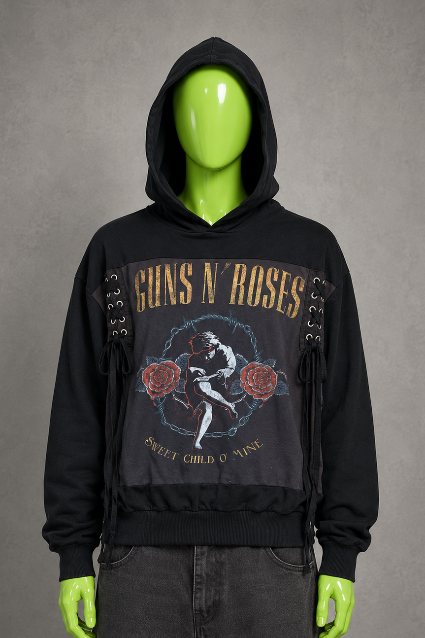 Guns N' Roses Upcycled Hoodie – Rock Aesthetic | Reworked Streetwear Fit 1 of 1