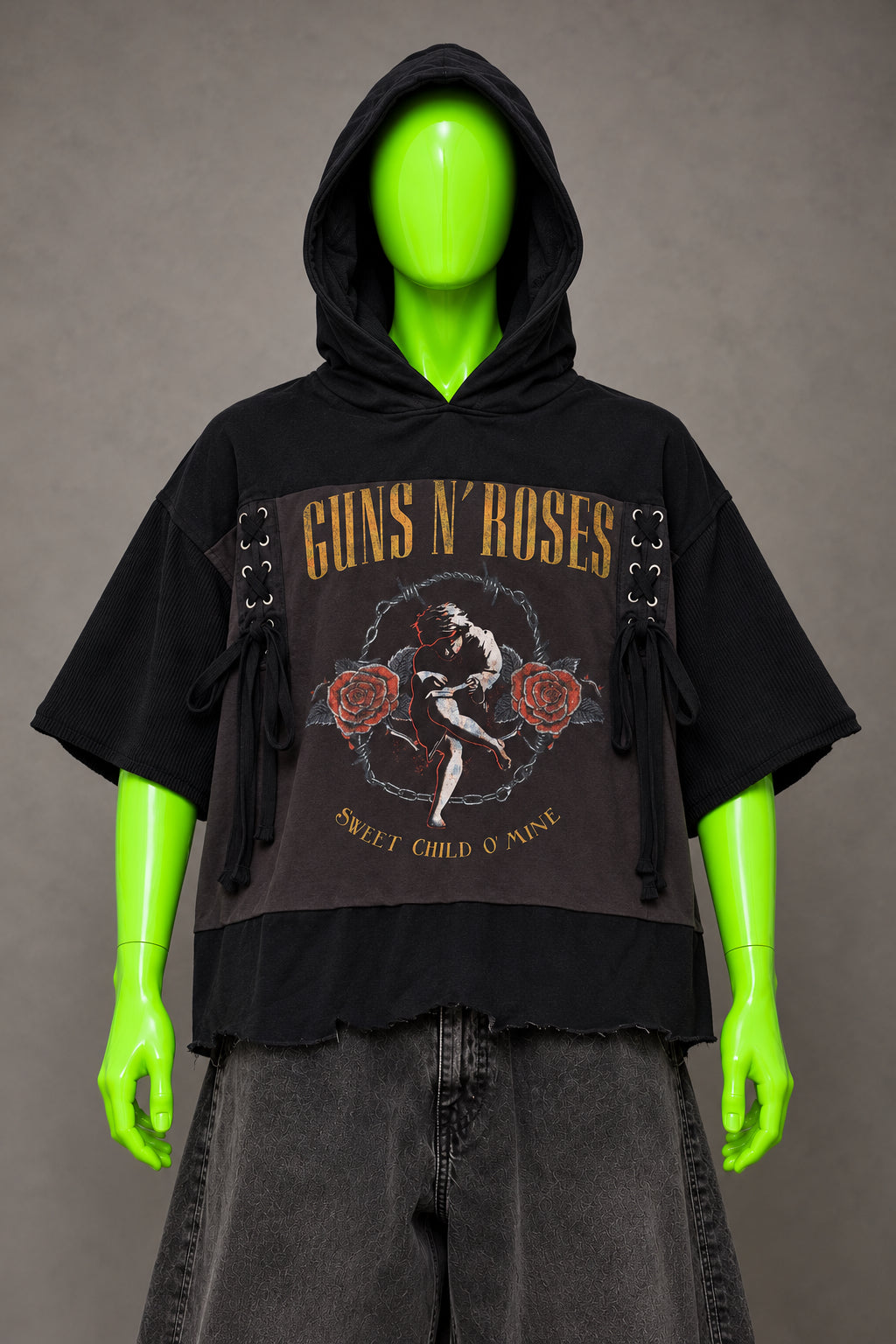 Guns N' Roses Rock Distressed Handmade Custom Reworked Hoodie | XL | 1 of 1 Streetwear | Cut & Sew