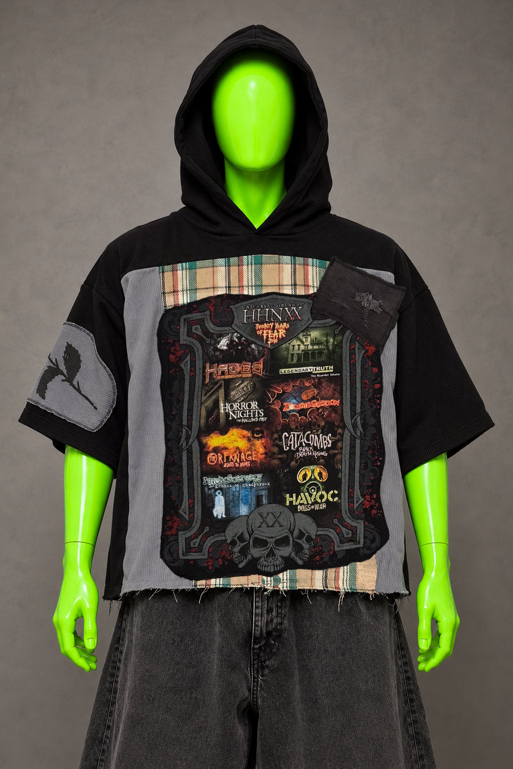 Halloween Horror Nights Darkness Handmade Custom Reworked Hoodie | XL | 1 of 1 Streetwear | Cut & Sew