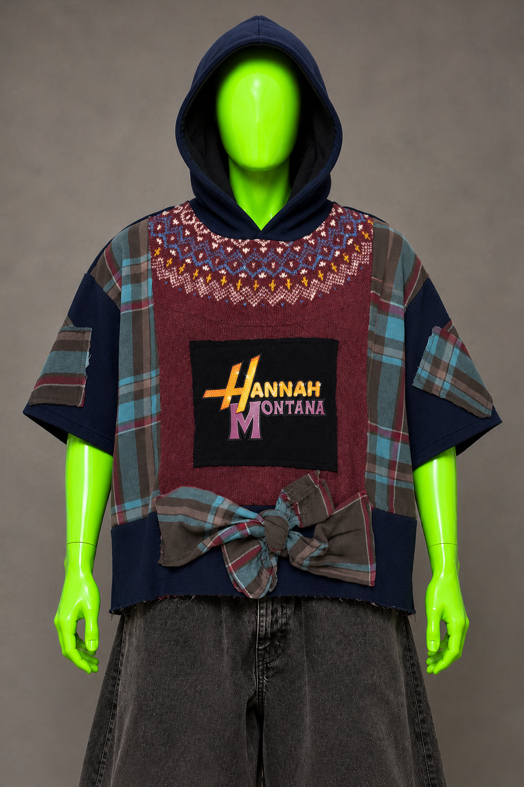 Hannah Montana Grunge 90's Nostalgia Handmade Custom Reworked Hoodie | XL | 1 of 1 Streetwear | Cut & Sew