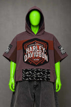 Harley Davidson Motorcycle Streetwear Handmade Custom Reworked Hoodie | XL | 1 of 1 Streetwear | Cut & Sew