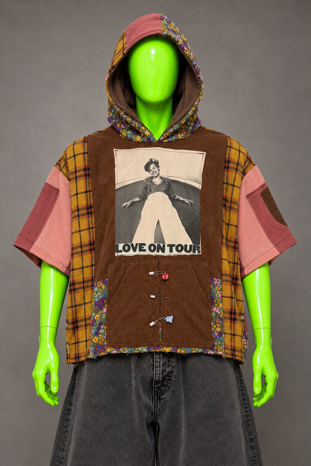 Harry Styles Love Tour Funky Boho Handmade Custom Reworked Hoodie | XL | 1 of 1 Streetwear | Cut & Sew