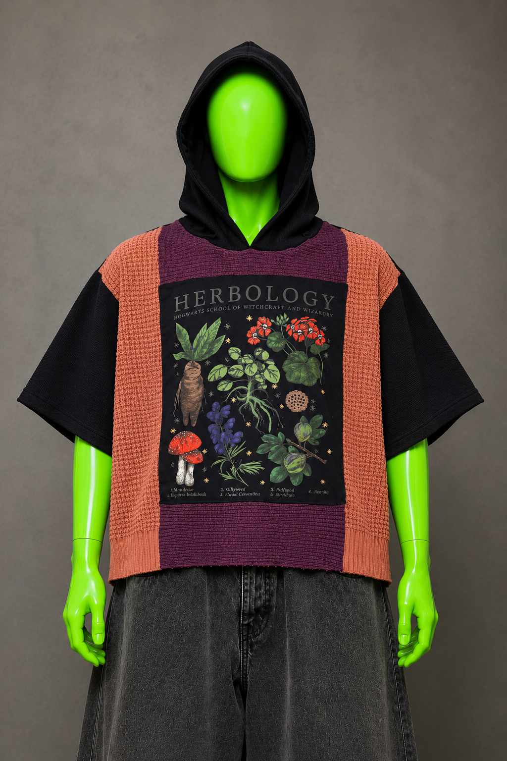 Harry Potter Herbology Nostalgia Handmade Custom Reworked Hoodie | XL | 1 of 1 Streetwear | Cut & Sew