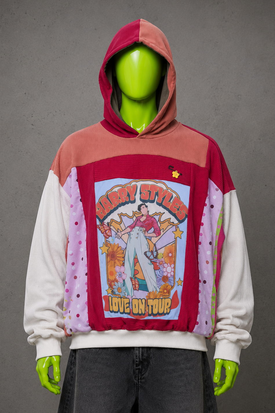 Harry Styles Flower Power Reworked Hoodie – Boho Streetwear | Funky | One of One