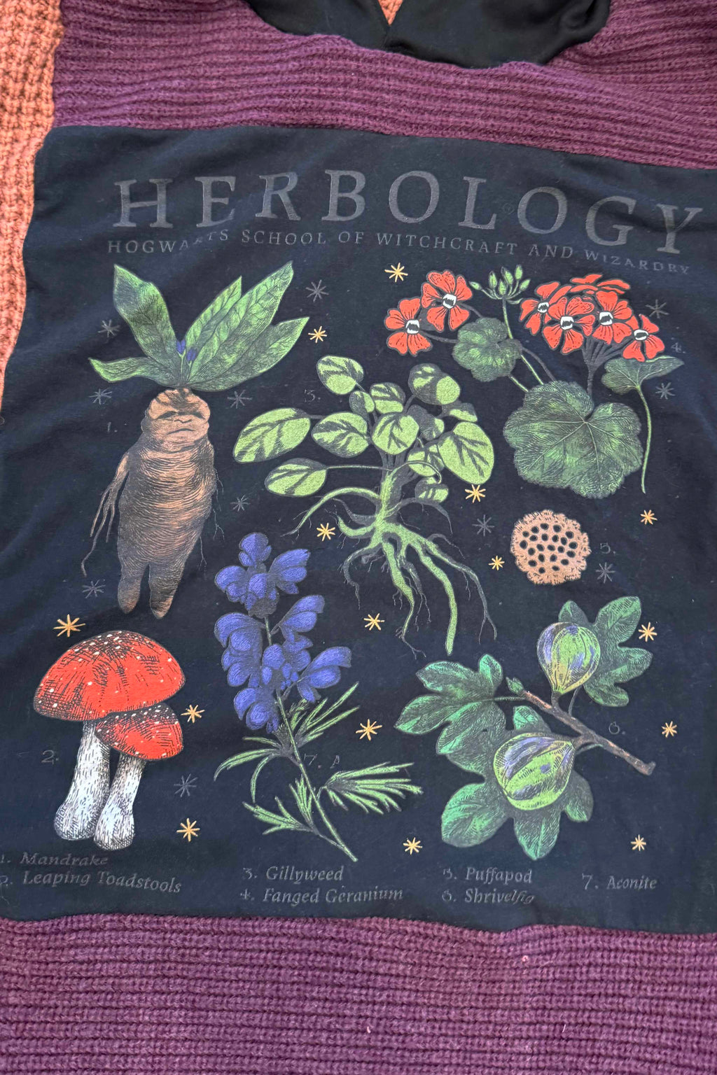 Harry Potter Herbology Nostalgia Handmade Custom Reworked Hoodie | XL | 1 of 1 Streetwear | Cut & Sew