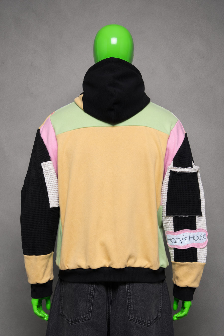 Harry Styles Reworked Hoodie – Boho Streetwear | Patchwork Knit | One of One