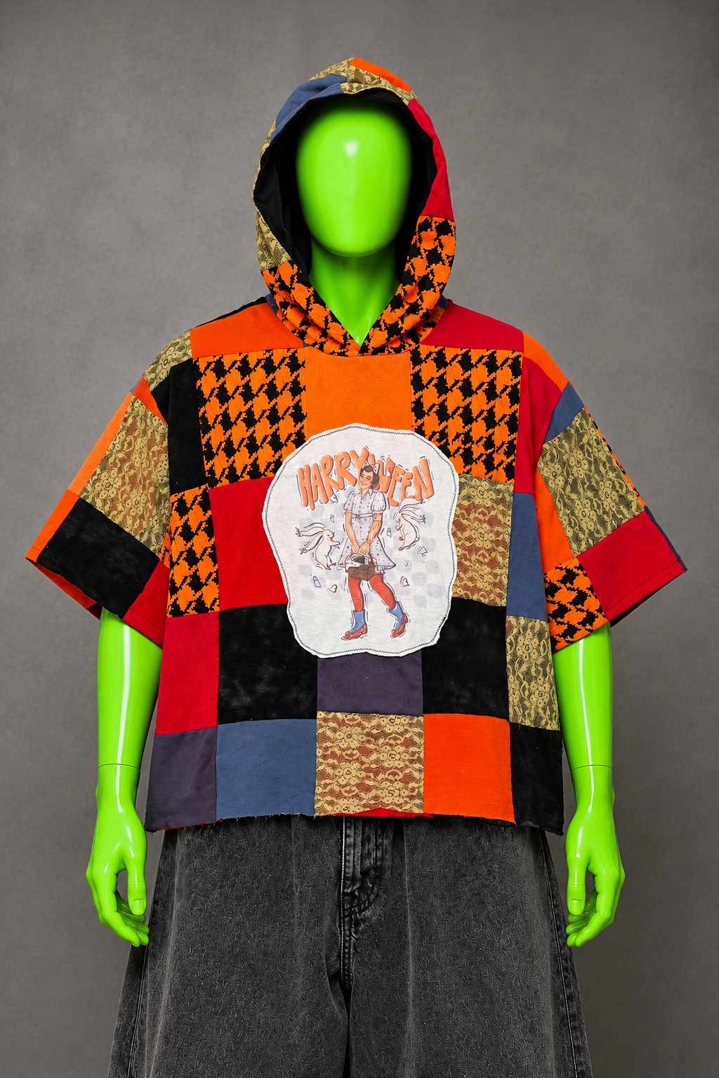 Harryween Halloween Horror Handmade Custom Reworked Hoodie | XL | 1 of 1 Streetwear | Cut & Sew