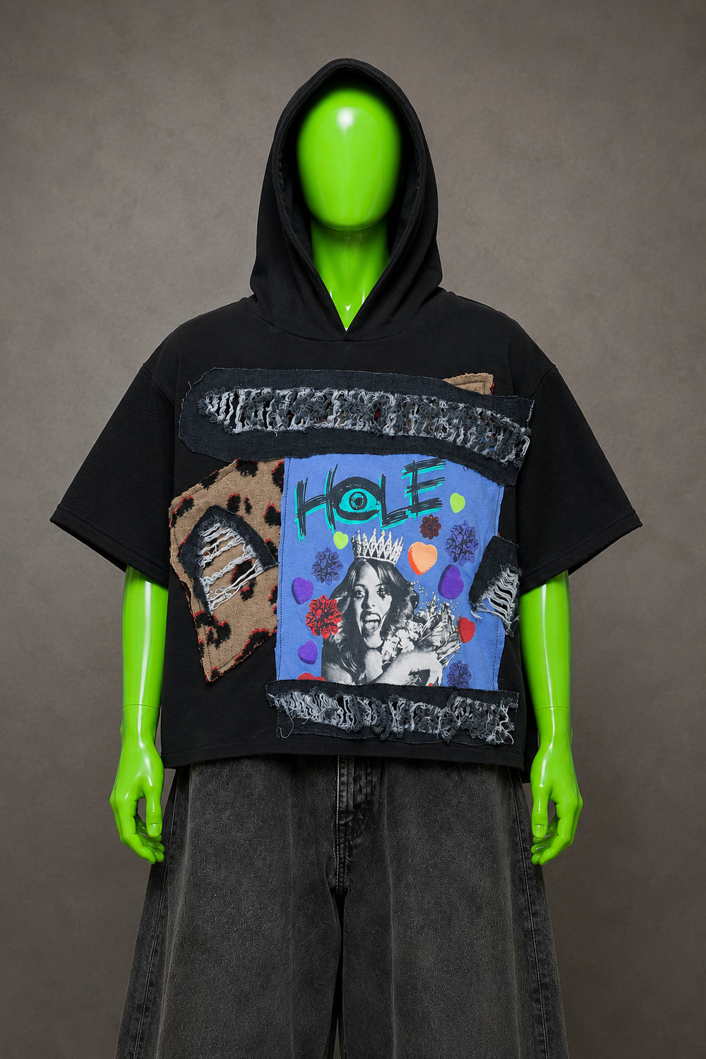 Hole Reworked Hoodie – Upcycled Grunge Streetwear | Y2K Distressed Aesthetic