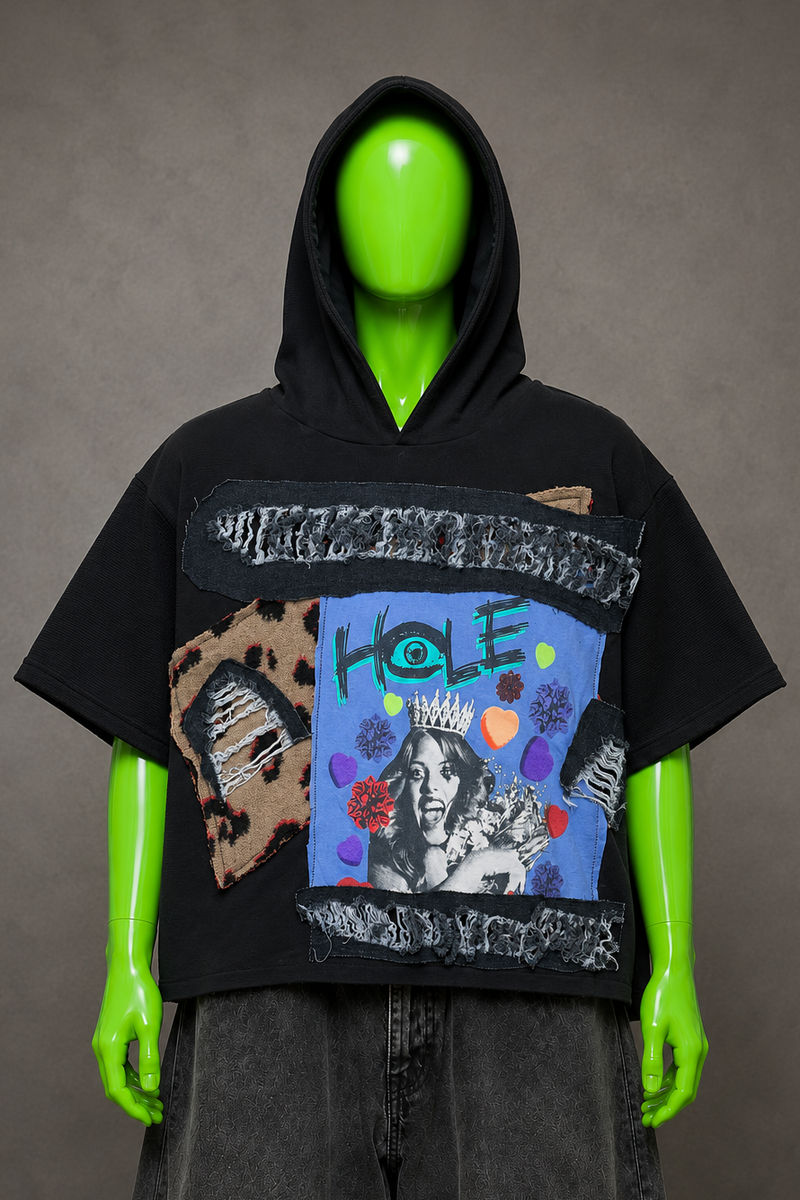 Hole Courtney Love Grunge Streetwear Handmade Custom Reworked Hoodie | XL | 1 of 1 Streetwear | Cut & Sew