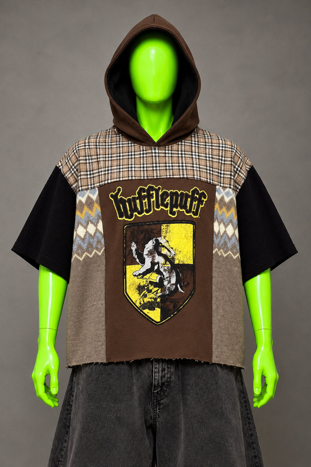 Hufflepuff Harry Potter Streetwear Handmade Custom Reworked Hoodie | XL | 1 of 1 Streetwear | Cut & Sew
