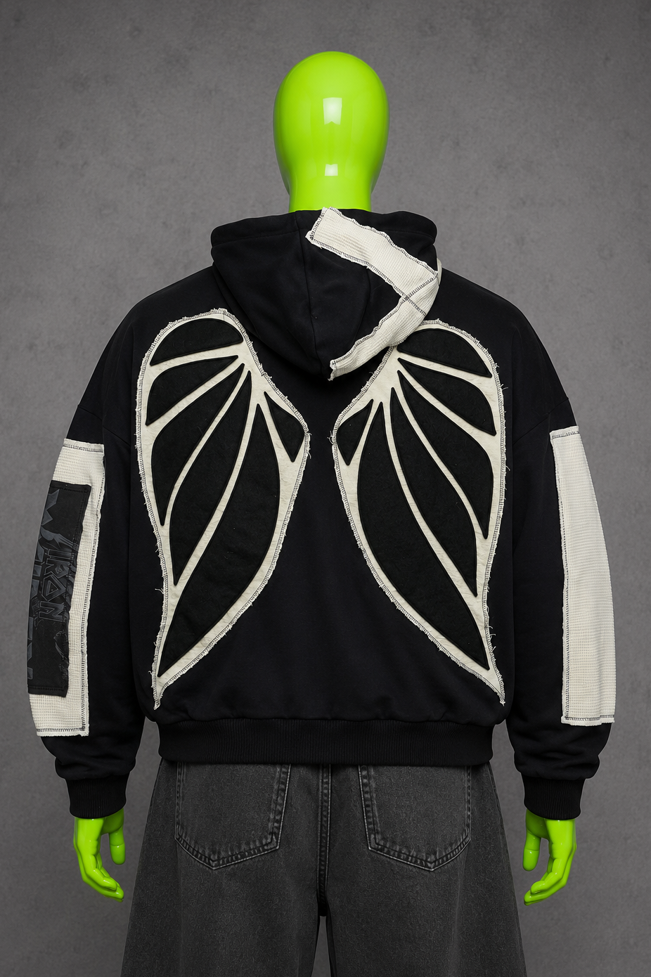 Iron Maiden Wings Distressed Hoodie – Metal Aesthetic | Reworked Streetwear Fit