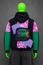 Jonas Brothers Distressed Patchwork Hoodie – Grunge Streetwear | Y2K Alt Unisex