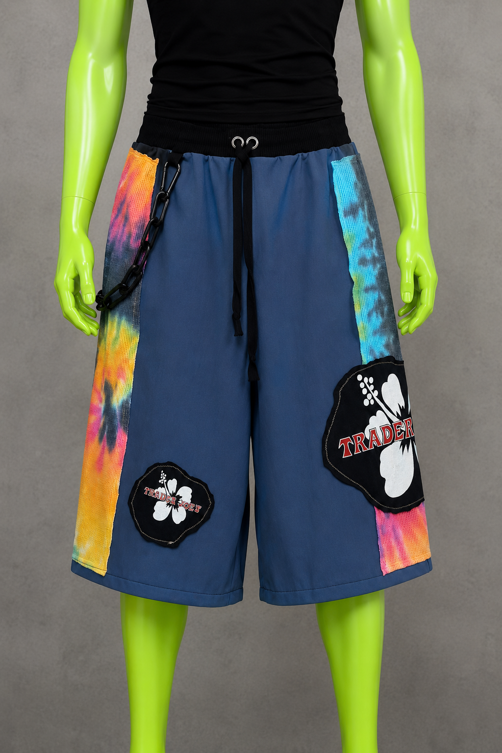 Blue Upcycled Jorts Trader Joe's | Y2K Nostalgia Style | 90s Streetwear XS-M
