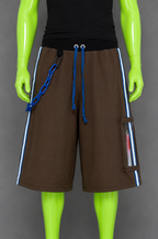 Blue Reflective Glow Stick Upcycled Jorts | Y2K Style | Rave Aesthetic XS-M