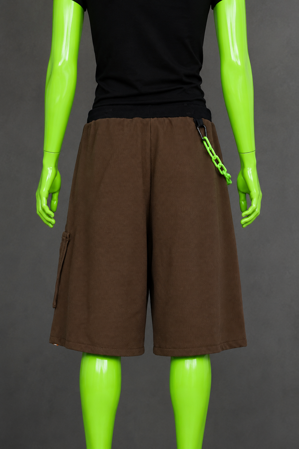 Orange Reflective Glow Stick Upcycled Jorts | Y2K Style | Rave Aesthetic L-XXL