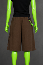 Orange Reflective Glow Stick Upcycled Jorts | Y2K Style | Rave Aesthetic L-XXL