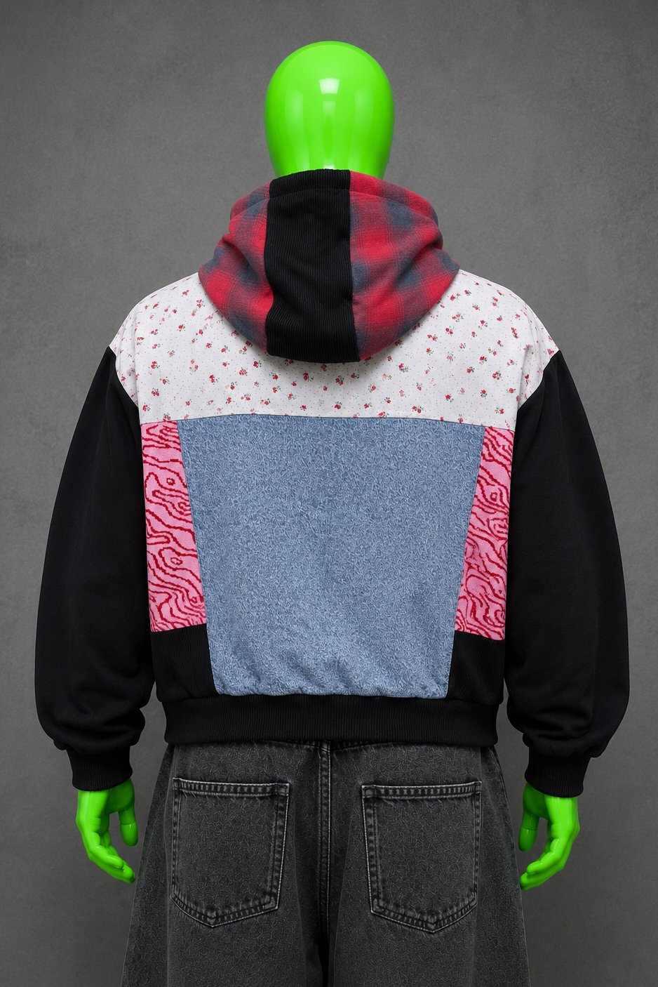 Justin Bieber Patchwork Hoodie – Y2K Streetwear | Indie Style | Reworked Unisex