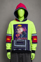 Justin Bieber Upcycled Patchwork Hoodie – Vintage Tee Streetwear | Y2K Grunge