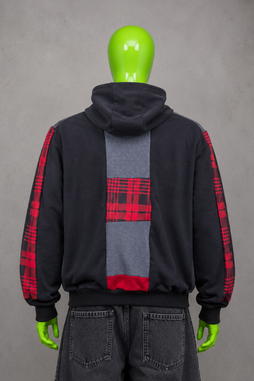 Justin Bieber Oversized Patchwork Hoodie – Y2K Vibes | 1of1 Streetwear | Unisex