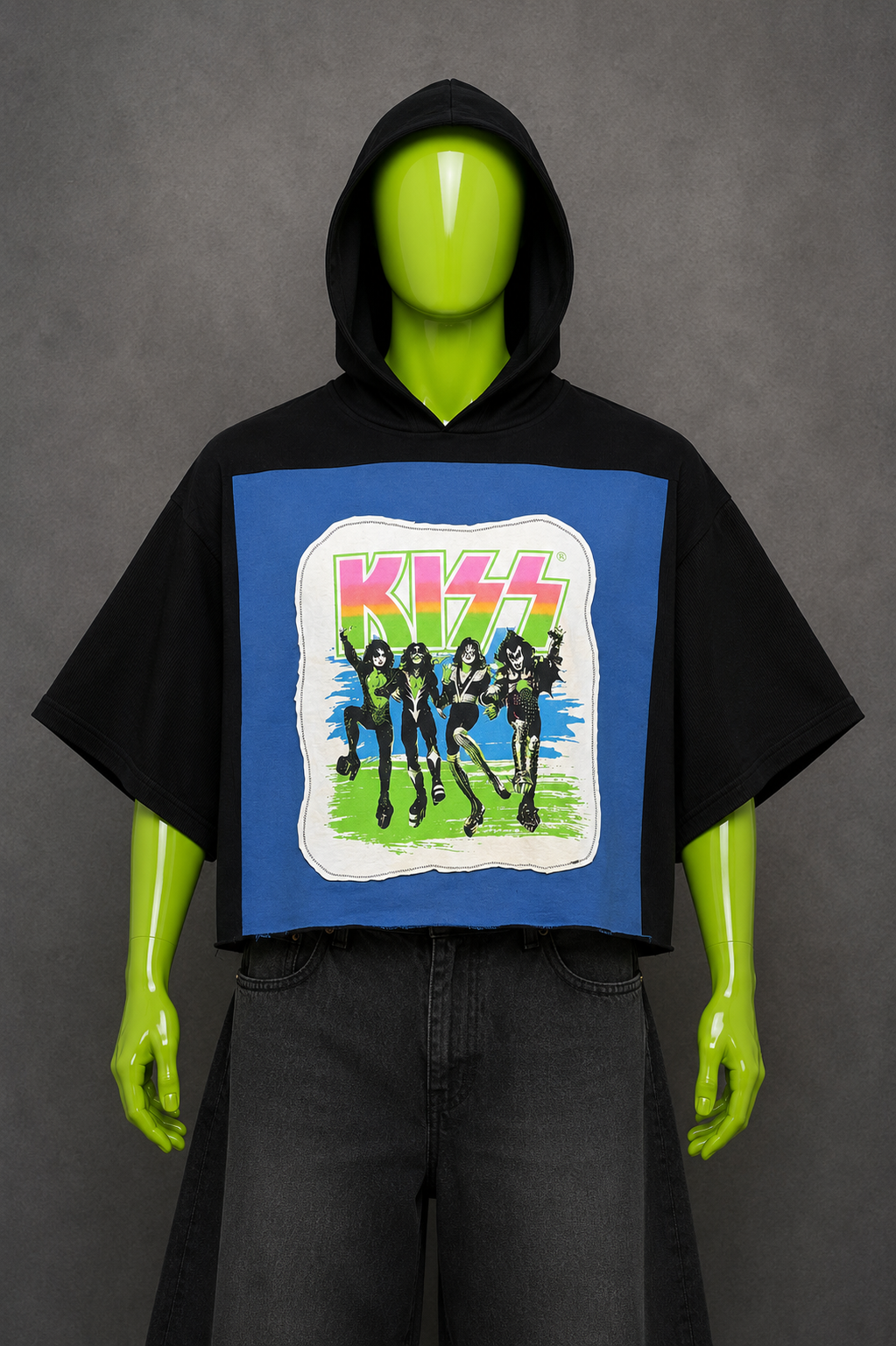 KISS Reworked Hoodie – Upcycled Rock Streetwear | Y2K Grunge | 1 of 1 | Unisex