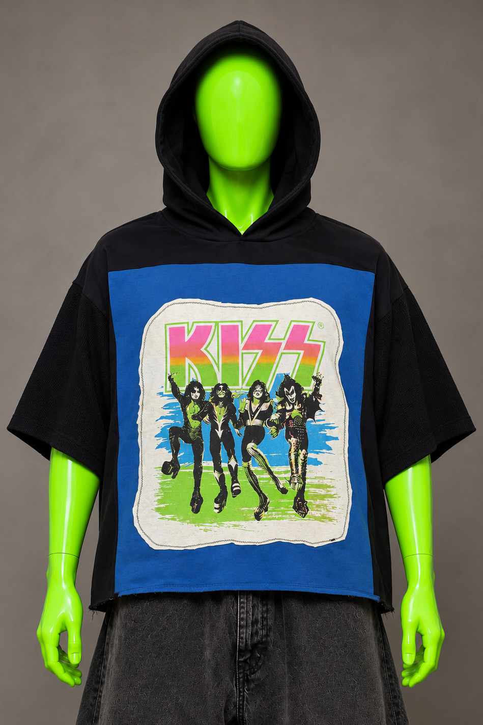 KISS Y2K Rock Grunge Handmade Custom Reworked Hoodie | XL | 1 of 1 Streetwear | Cut & Sew