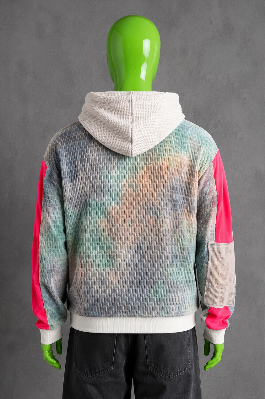 Melanie Martinez Oversized Upcycled Hoodie – Pity Party | Y2K Patchwork | Streetwear