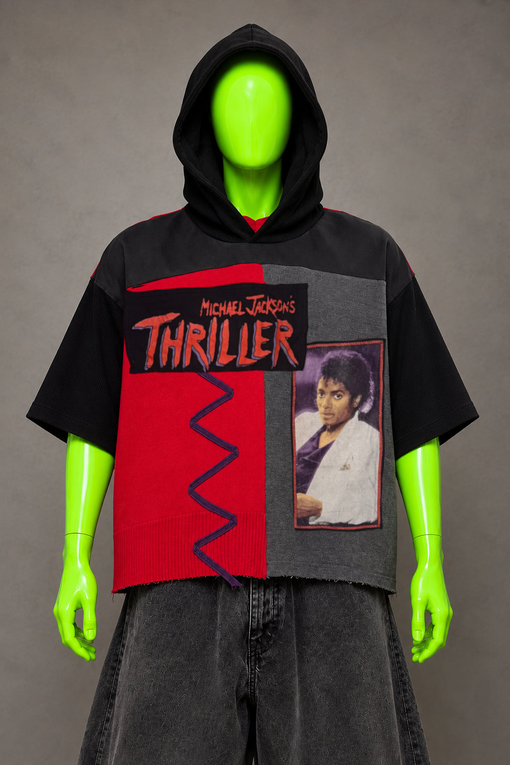 Michael Jackson Thriller Horror 90's Handmade Custom Reworked Hoodie | XL | 1 of 1 Streetwear | Cut & Sew